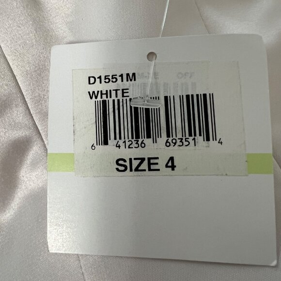 Donna Morgan Womens White Satin Strapless Formal Dress Bow Pencil Skirt size 4 - Picture 11 of 11